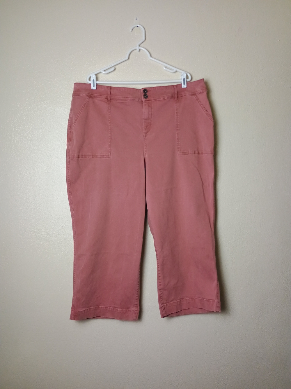 Lane Bryant Size 22 Rose Pink Cropped Wide Leg Pants
